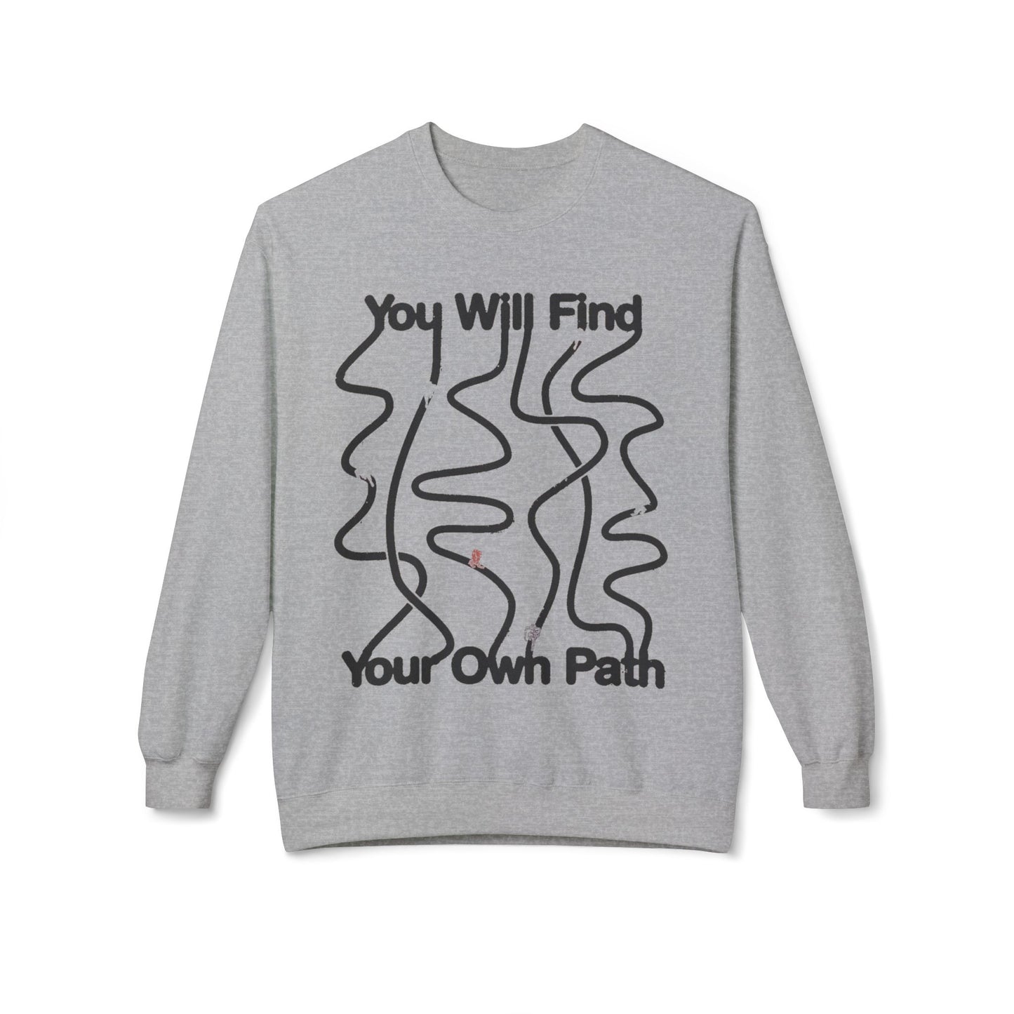 Inspirational Fleece Sweatshirt – Minimalist Crewneck for Self-Discovery and Positive Vibes - BarkandMeow