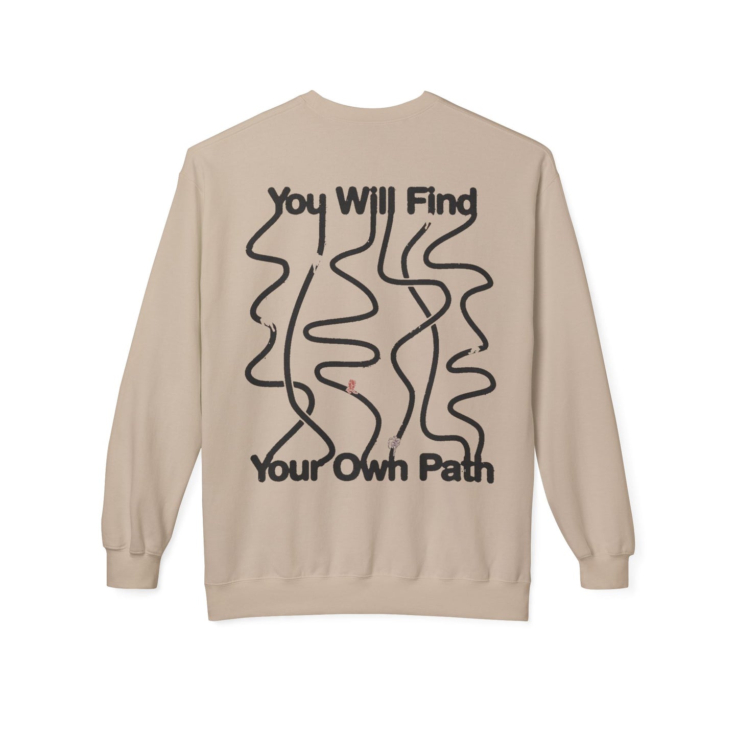 Inspirational Fleece Sweatshirt – Minimalist Crewneck for Self-Discovery and Positive Vibes - BarkandMeow