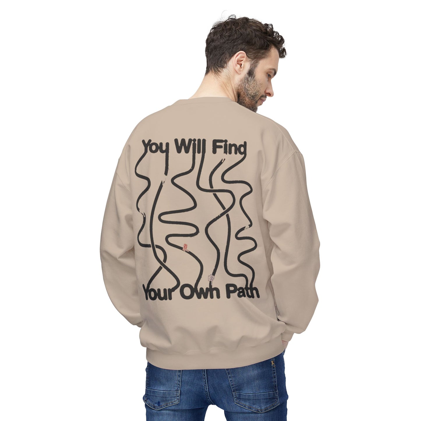 Inspirational Fleece Sweatshirt – Minimalist Crewneck for Self-Discovery and Positive Vibes - BarkandMeow