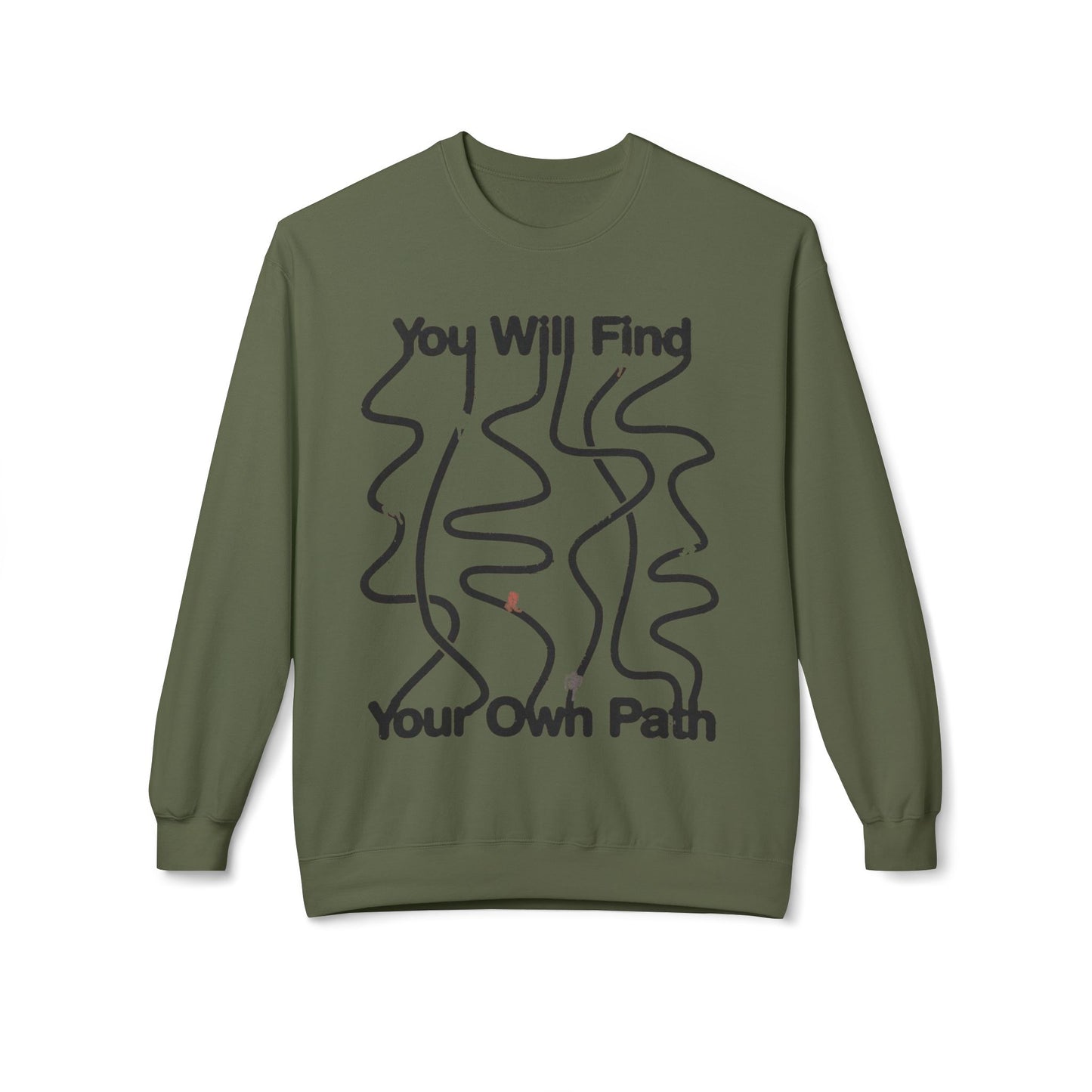 Inspirational Fleece Sweatshirt – Minimalist Crewneck for Self-Discovery and Positive Vibes - BarkandMeow