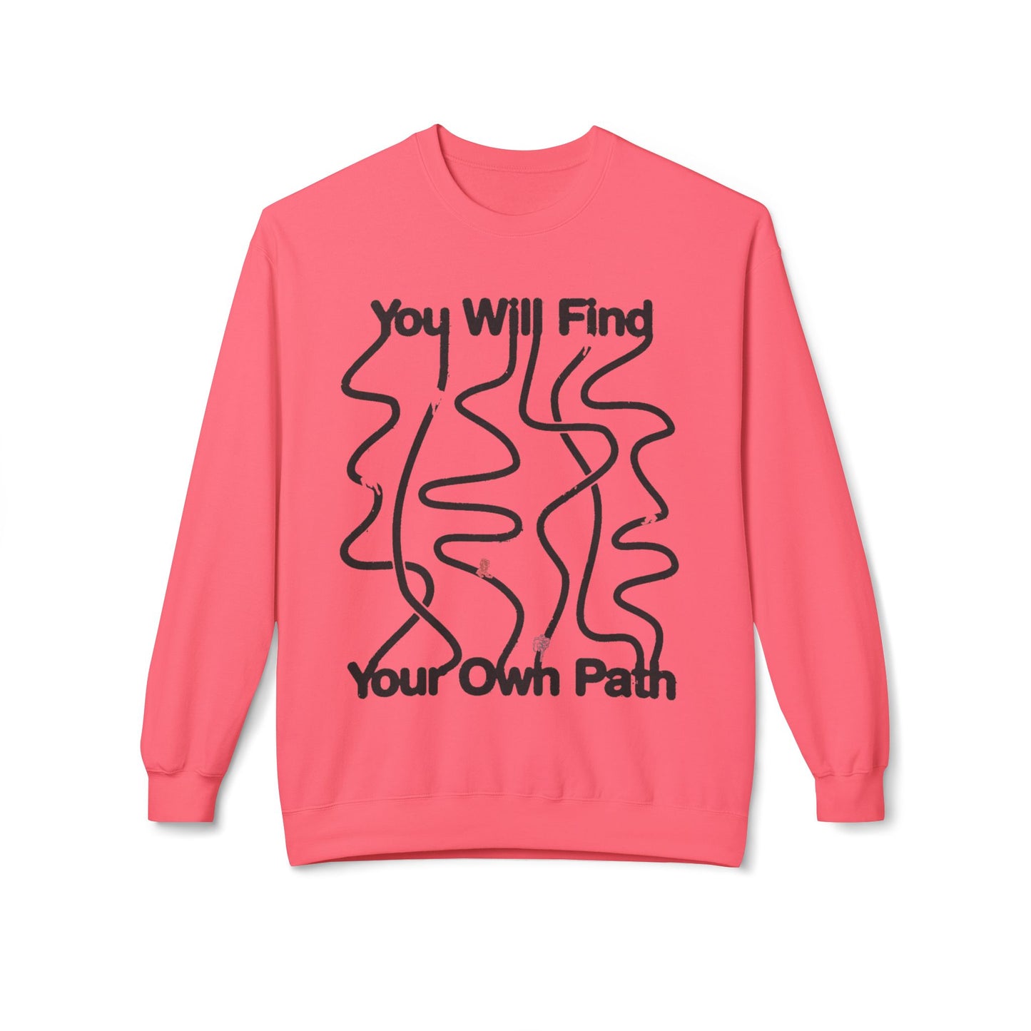 Inspirational Fleece Sweatshirt – Minimalist Crewneck for Self-Discovery and Positive Vibes - BarkandMeow