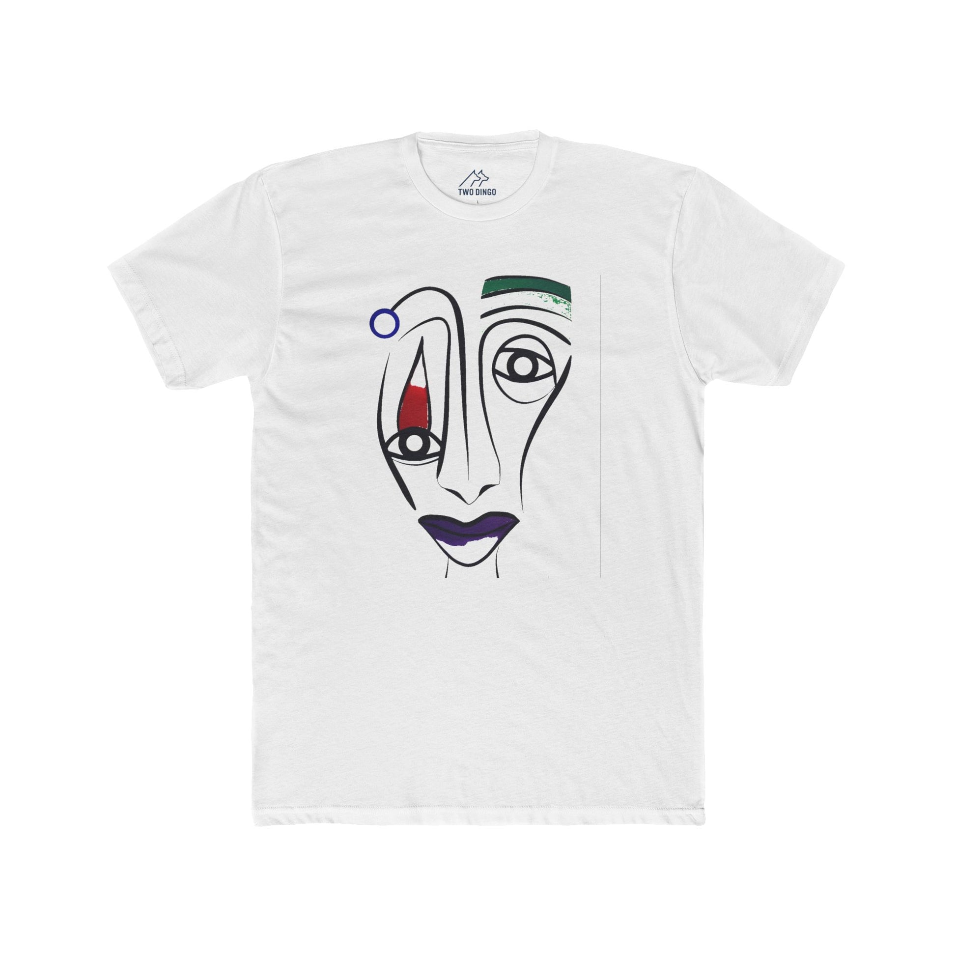 Abstract Face Design Crew Tee - BarkandMeow