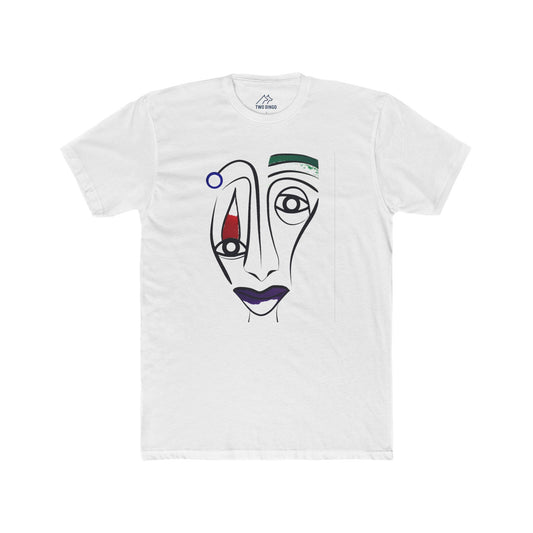 Abstract Face Design Crew Tee - BarkandMeow