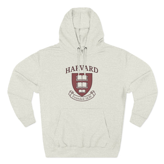 Harvard Three-Panel Fleece Hoodie | Cozy College Spirit Wear, University Apparel, Gift for Students, Alumni Sweatshirt, Campus Style - BarkandMeow