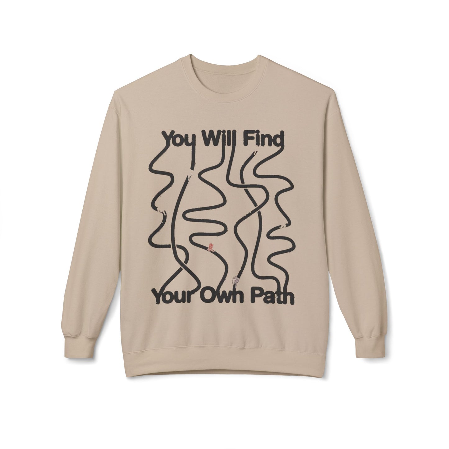 Inspirational Fleece Sweatshirt – Minimalist Crewneck for Self-Discovery and Positive Vibes - BarkandMeow